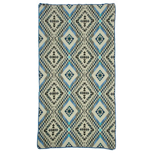 EcuaFina Mini Alpaca Native Decke - Doppelseitige Drucke – niederländisches/einheimisches Design – FairTrade & authentisch - Chimborazo - Schwarz