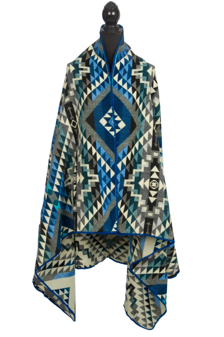 EcuaFina Mini Alpaca Native Decke - Doppelseitige Drucke – niederländisches/einheimisches Design – FairTrade & authentisch - Chimborazo - Schwarz