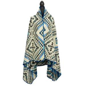 EcuaFina Mini Alpaca native blanket - Double-sided prints - Dutch/Native Design - FairTrade & Authentic - Chimborazo - Black