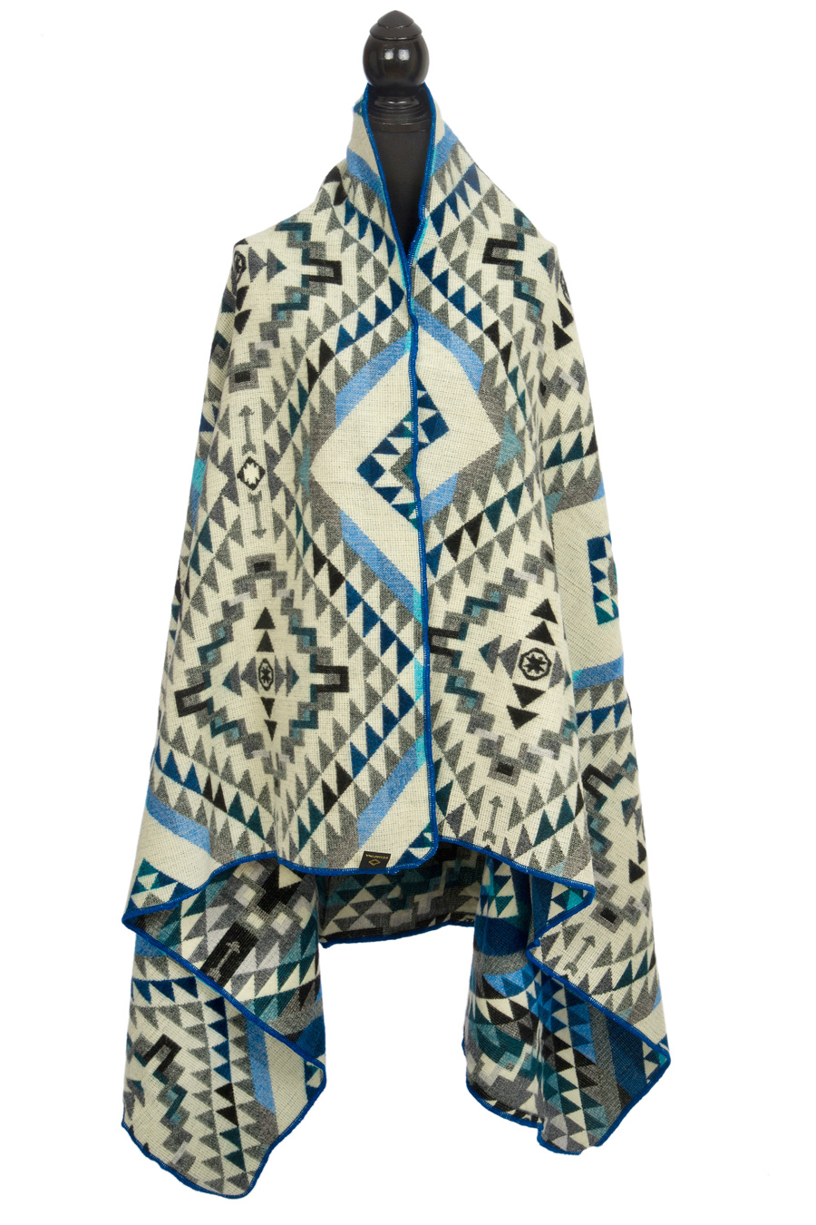 EcuaFina Mini Alpaca Native Decke - Doppelseitige Drucke – niederländisches/einheimisches Design – FairTrade & authentisch - Chimborazo - Schwarz