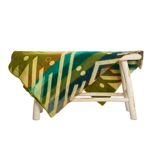 EcuaFina Mini Alpaca Native Deken - Dubbelzijdige prints - Moderne Woonaccessoires - FairTrade & Authentiek - Imbabura - Groen