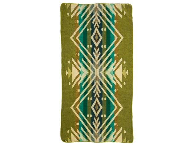 EcuaFina Mini Alpaca Native Deken - Dubbelzijdige prints - Moderne Woonaccessoires - FairTrade & Authentiek - Imbabura - Groen