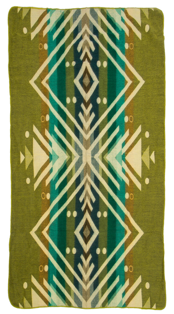 EcuaFina Mini Alpaca native blanket - Double-sided prints - Modern Home Accessories - FairTrade & Authentic - Imbabura - Green