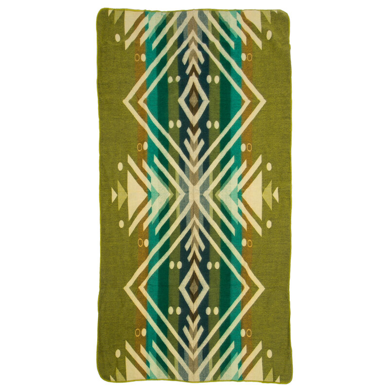 EcuaFina Mini Alpaca native blanket - Double-sided prints - Modern Home Accessories - FairTrade & Authentic - Imbabura - Green