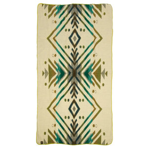 EcuaFina Mini Alpaka Native Decke - Doppelseitige Drucke - Moderne Wohnaccessoires -  FairTrade & authentisch - Imbabura - Grün