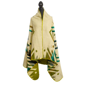 EcuaFina Mini Alpaca native blanket - Double-sided prints - Modern Home Accessories - FairTrade & Authentic - Imbabura - Green