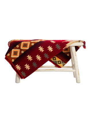 EcuaFina Alpaka Mini Decke Quilotoa Rot