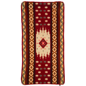 EcuaFina Mini couverture indigène en alpaga - Fairtrade & Authenticité - Quilotoa - Rouge bordeaux