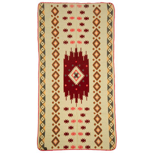 EcuaFina Mini couverture indigène en alpaga - Fairtrade & Authenticité - Quilotoa - Rouge bordeaux