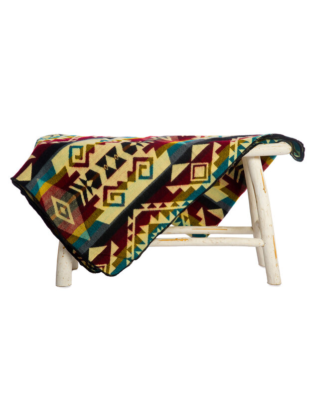 EcuaFina Mini Alpaca Native Decke - Doppelseitige Drucke – niederländisches/einheimisches Design – FairTrade & authentisch - Chimborazo - Farbmischung