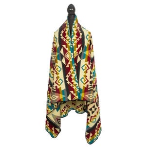 EcuaFina Mini Alpaca Native Decke - Doppelseitige Drucke – niederländisches/einheimisches Design – FairTrade & authentisch - Chimborazo - Farbmischung