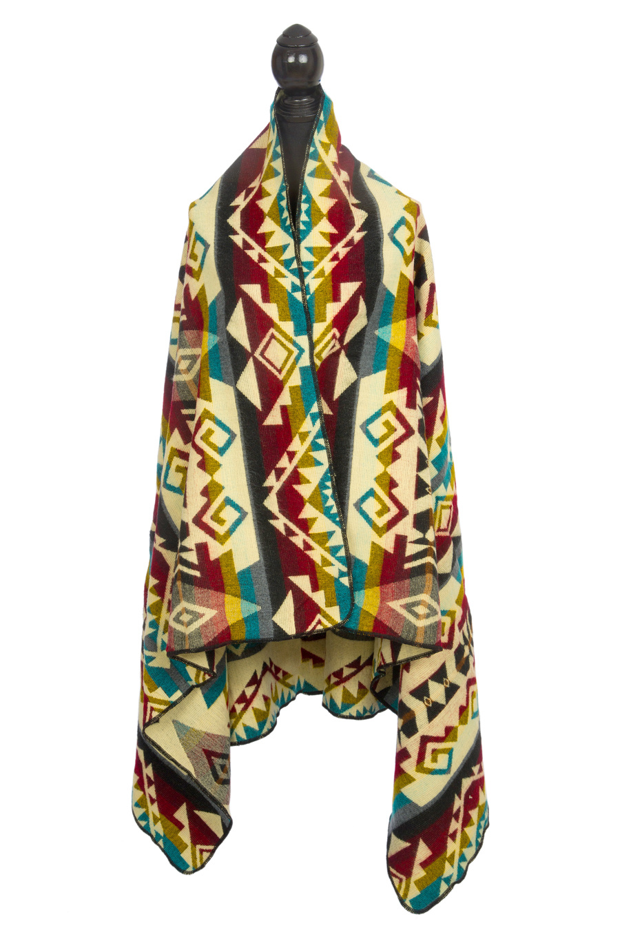 EcuaFina Mini Alpaca Native Decke - Doppelseitige Drucke – niederländisches/einheimisches Design – FairTrade & authentisch - Chimborazo - Farbmischung