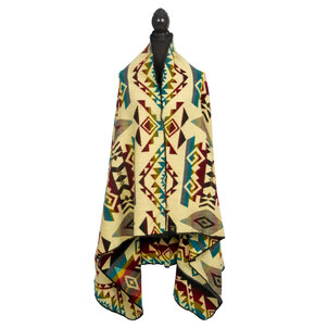 EcuaFina Mini Alpaca Native Decke - Doppelseitige Drucke – niederländisches/einheimisches Design – FairTrade & authentisch - Chimborazo - Farbmischung