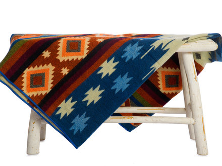 EcuaFina Mini Alpaca native blanket - Quilotoa - Blue EcuaFina Mini Alpaca native blanket - Quilotoa - Blue