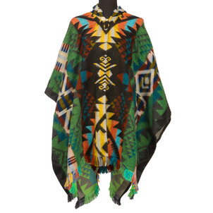 EcuaFina Alpaca Poncho Waorani Groen