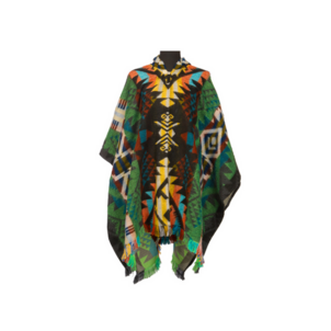EcuaFina Alpaca Poncho Waorani Groen