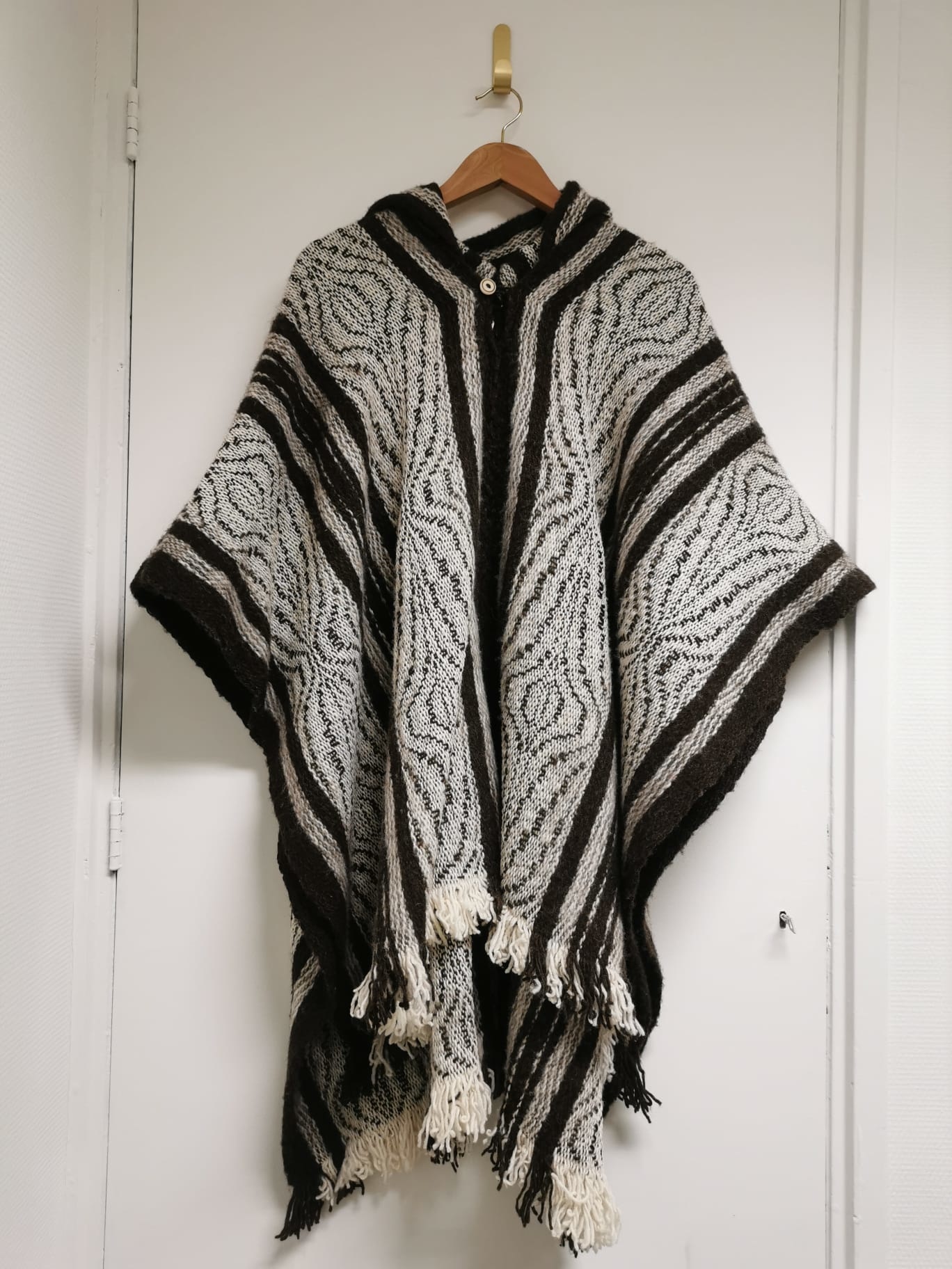 Poncho Elena - Brown - 100% wool - Handmade - Ecuador