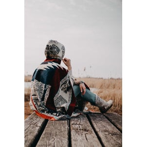 EcuaFina Poncho Inca Rood