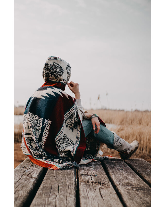 EcuaFina Poncho Inka Rot