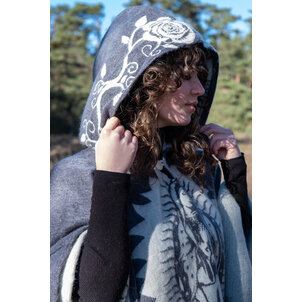 EcuaFina Alpaca Poncho Maria Grijs