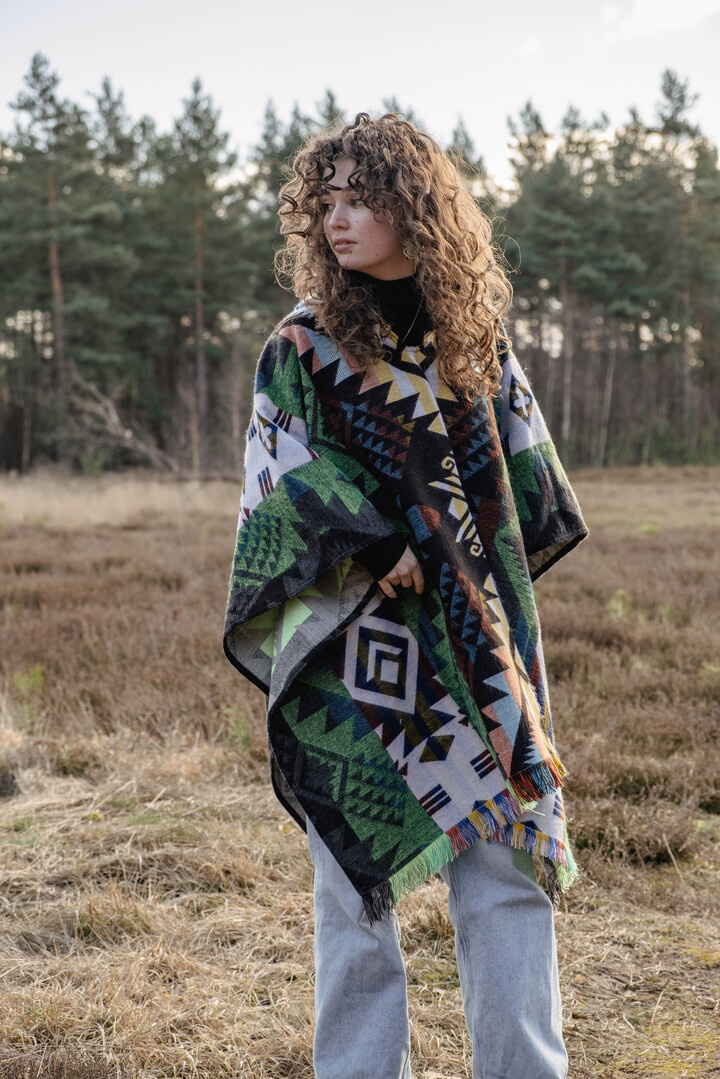 EcuaFina Poncho Waorani Vert