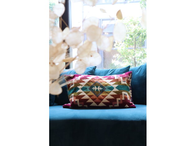 EcuaFina Coussin 60 x 40 cm - double face Chimborazo Rose - avec coussin de garnissage composé d'un rembourrage 100 % plumes de canard et d'une housse 100 % coton