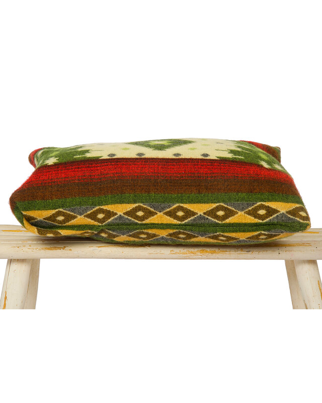 EcuaFina Coussin 60 x 40 cm - double face Quilotoa vert - avec coussin de garnissage composé d'un rembourrage 100 % plumes de canard et d'une housse 100 % coton