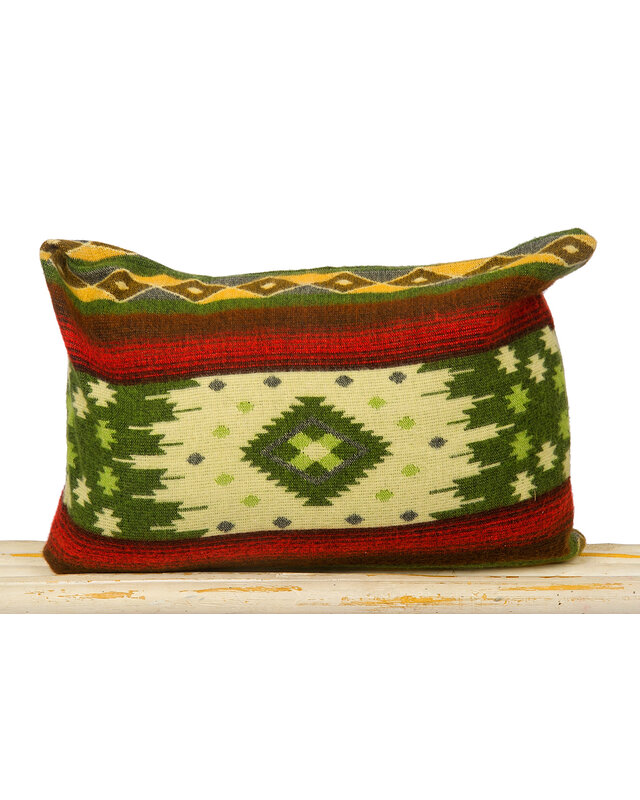 EcuaFina Kussen 60 x 40 cm - dubbelzijdig Quilotoa groen - inclusief binnenkussen van eendenveren