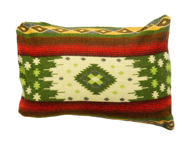 EcuaFina Kussen 60 x 40 cm - dubbelzijdig Quilotoa groen - inclusief binnenkussen van eendenveren