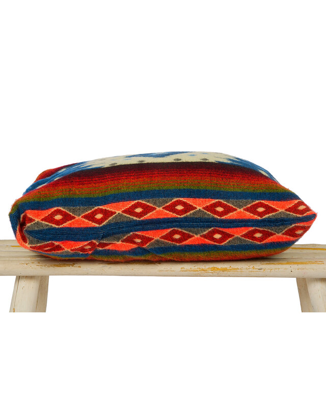 EcuaFina Kussen 60 x 40 cm - dubbelzijdig Quilotoa blauw - inclusief binnenkussen van eendenveren