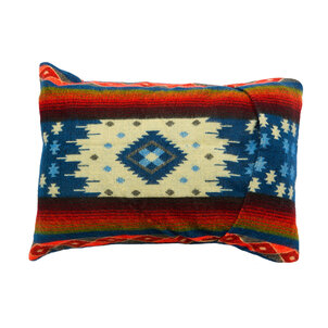 EcuaFina Coussin 60 x 40 cm - double face Quilotoa bleu - avec coussin de garnissage composé d'un rembourrage 100 % plumes de canard et d'une housse 100 % coton