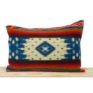 EcuaFina Cushion 60 x 40 cm - double-sided Quilotoa blue - including duck feather inner cushion