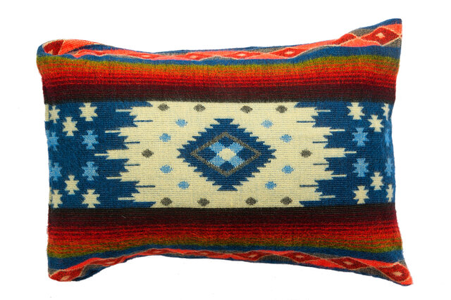 EcuaFina Cushion 60 x 40 cm - double-sided Quilotoa blue - including duck feather inner cushion