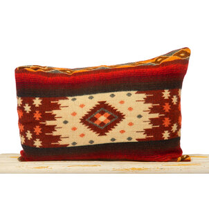 EcuaFina Coussin 60 x 40 cm - double face Quilotoa rouge bordeaux - avec coussin de garnissage composé d'un rembourrage 100 % plumes de canard et d'une housse 100 % coton