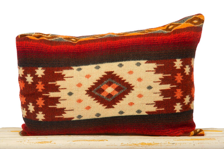 EcuaFina Cushion 60 x 40 cm - double-sided Quilotoa red - including duck feather inner cushion