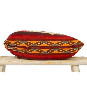 EcuaFina Coussin 60 x 40 cm - double face Quilotoa rouge bordeaux - avec coussin de garnissage composé d'un rembourrage 100 % plumes de canard et d'une housse 100 % coton