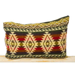 EcuaFina Coussin 40x60 cm double face - Cayambe Vert - avec coussin de garnissage composé d'un rembourrage 100 % plumes de canard et d'une housse 100 % coton