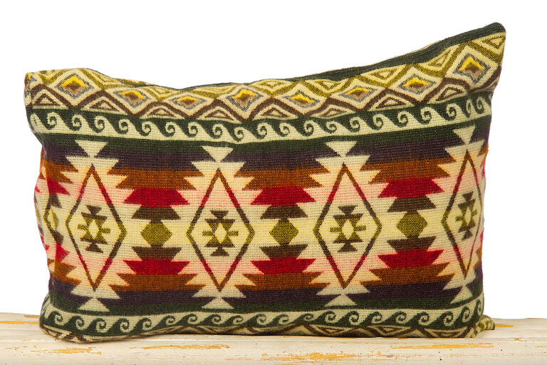 EcuaFina Pillow 40x60cm - double sided  Cayambe Green - including duck feather inner cushion.