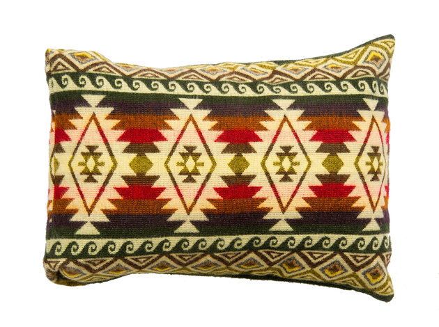 EcuaFina Coussin 40x60 cm double face - Cayambe Vert - avec coussin de garnissage composé d'un rembourrage 100 % plumes de canard et d'une housse 100 % coton