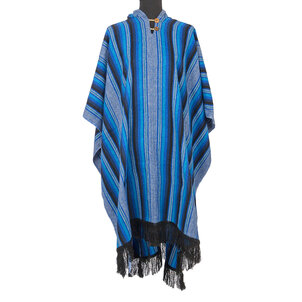 EcuaFina Poncho d'Été en Coton Secoya Bleu