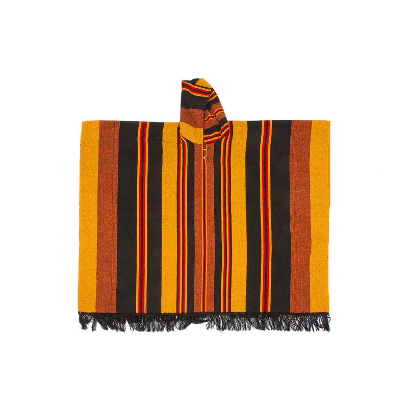 EcuaFina Poncho Siona Zwart / Geel | Katoen | Zomer poncho | EcuaFina | Zomer 2023