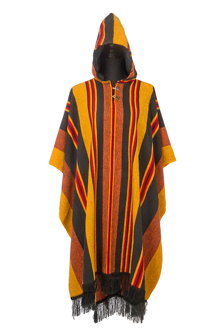 EcuaFina Poncho Siona Black / Yellow | Cotton | Summer poncho | EcuaFina | Summer 2023