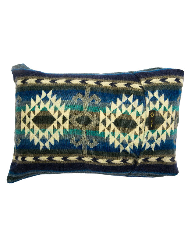 EcuaFina Kussen 60 x 40 cm - dubbelzijdig  Cotopaxi blauw - inclusief binnenkussen van eendenveren