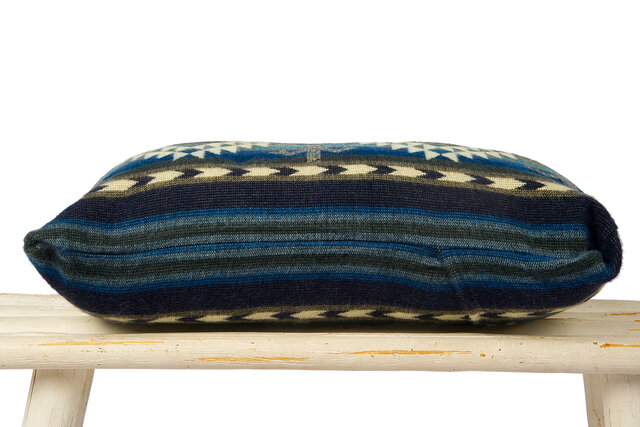 EcuaFina Cushion 60 x 40 cm - double-sided Cotopaxi blue - including duck feather inner cushion