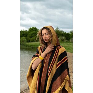 EcuaFina Poncho Siona Schwarz / Gelb | Baumwolle | Sommerponcho | EcuaFina | Sommer 2023