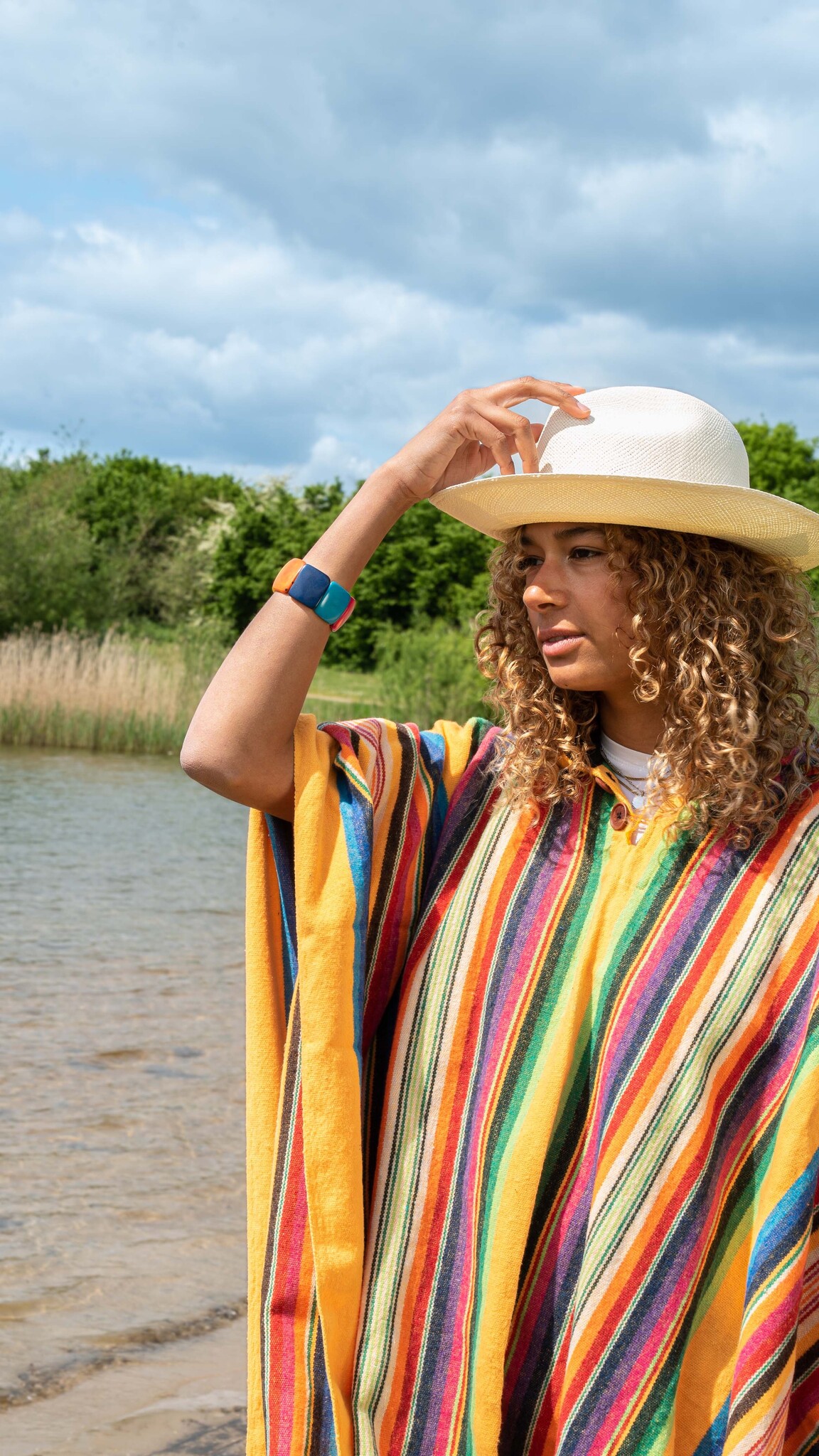 EcuaFina Poncho Sapara Gelb | Baumwolle | Sommerponcho | EcuaFina |