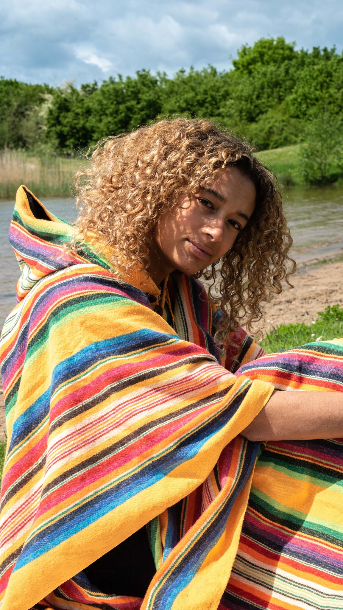 EcuaFina Poncho Sapara Gelb | Baumwolle | Sommerponcho | EcuaFina |