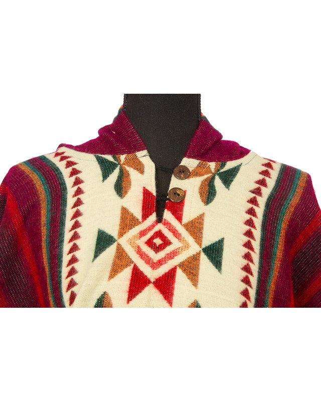 EcuaFina Poncho Canari Bordeaux