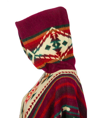 EcuaFina Alpaca Poncho Canari Bordeaux