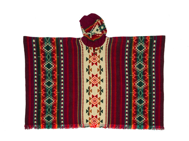 EcuaFina Poncho Canari Bordeaux